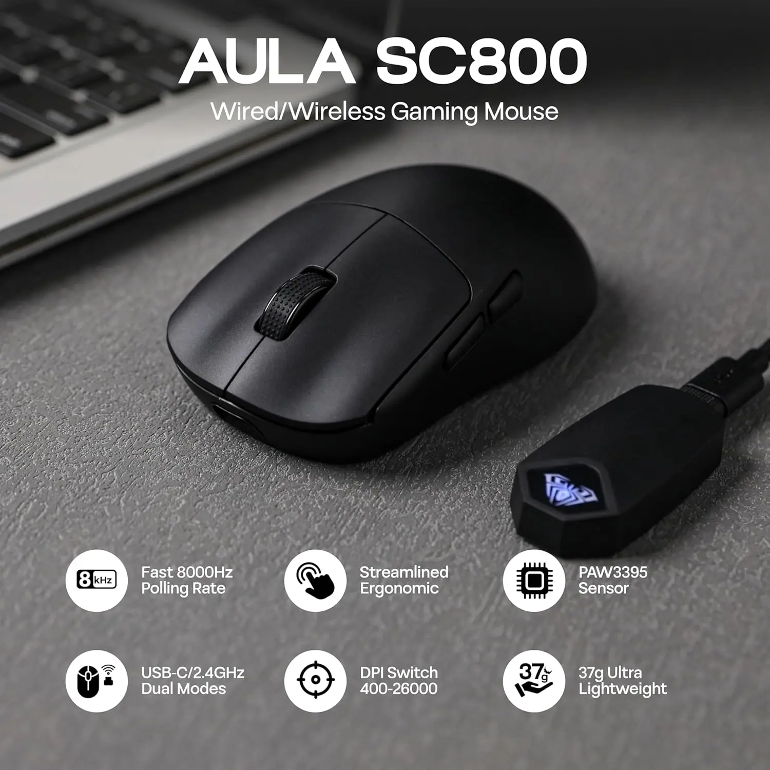 AULA SC800 souris de jeu USB-C - Gaming Hand Accessories avis et prix