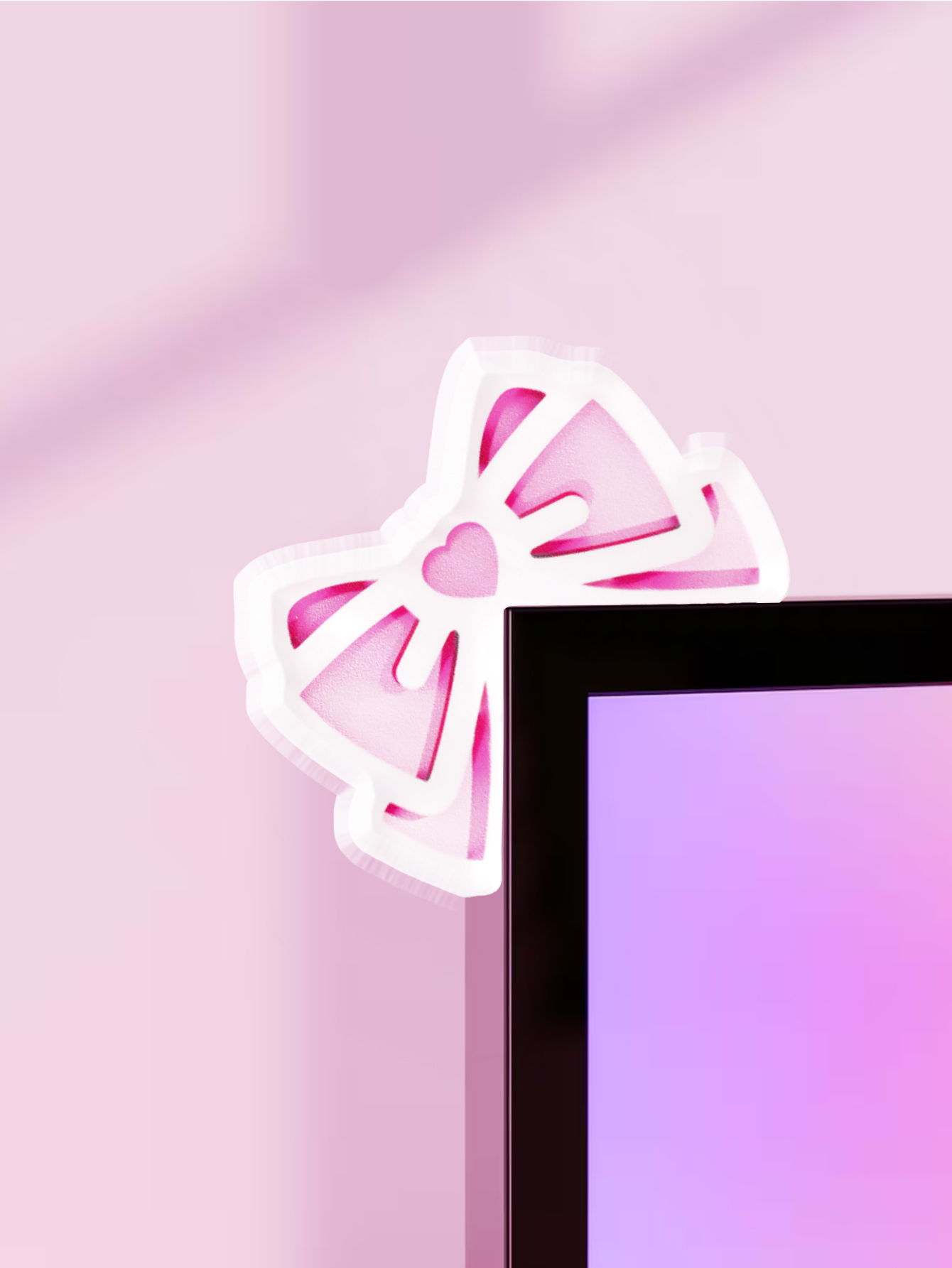 Kawaii Bow Monitor Décor Rose  - Gaming Accessories Pc Setup avis et prix